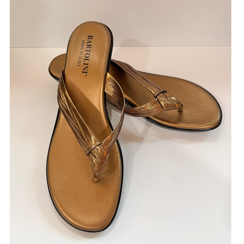 Bartolini Metallic Bronze Slide-On Sandal Made in Italy Size 7 NWOT